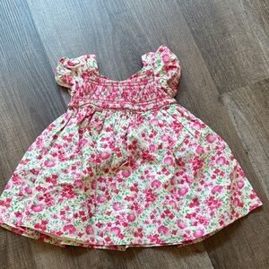 Ralph Lauren Pink and White Floral Kids Dress with Matching Bloomer